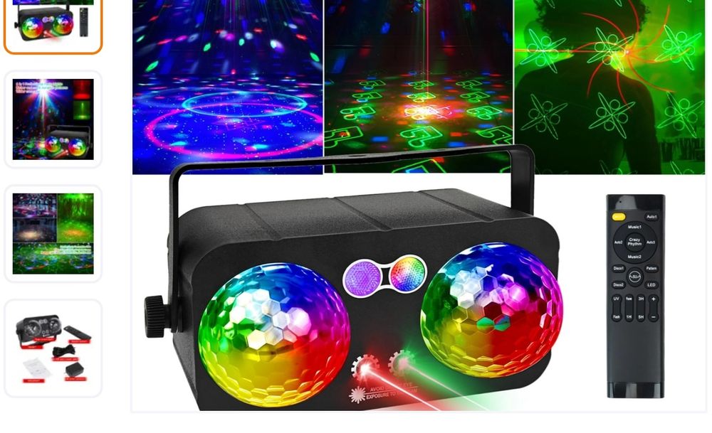 Lumina disco LED 6 in 1 cu activare pe sunet – Nouă