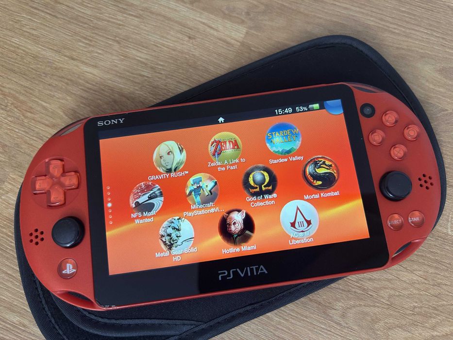 PS Vita Slim Metallic Red modată — culoare rara Japonia, 128GB