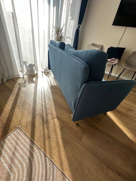 Vând Canapea, Homcom, Textil/Otel, 139x68x80cm, Albastru