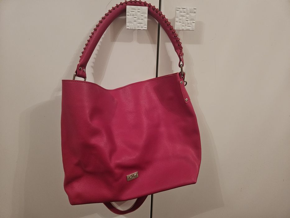 Plik естествена кожа чанта цвят Малина