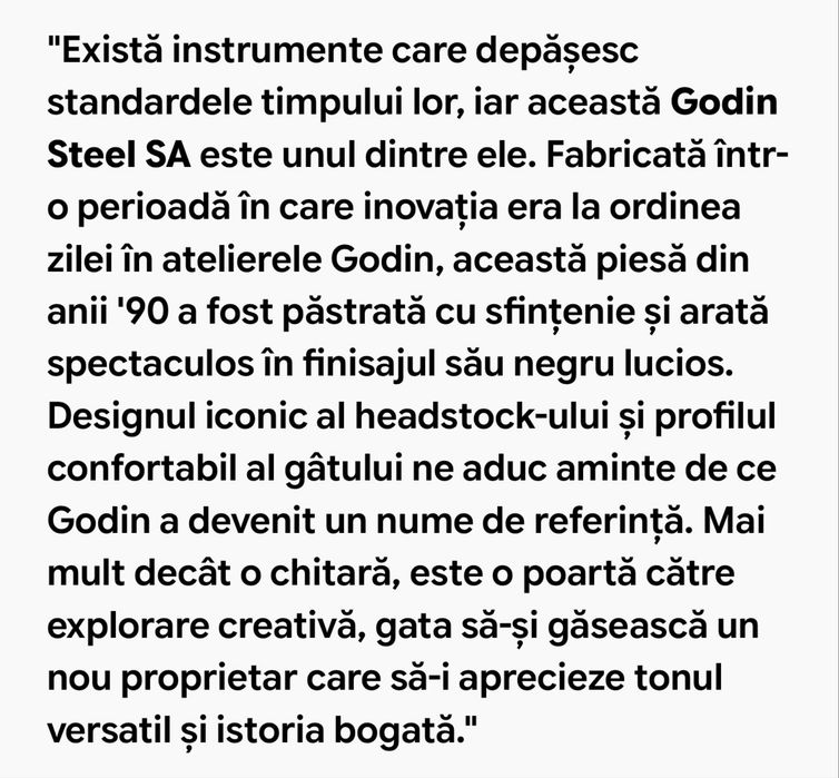 Vand chitara godin steel sa