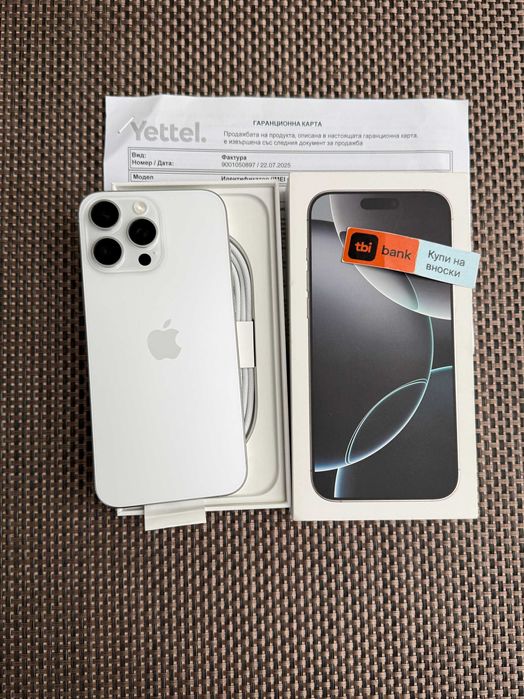 НОВ! 36м Гар. iPhone 16 Pro MAX лизинг от 36€ /мес  White Titanium 256