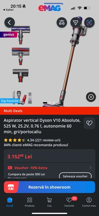 Aspirator vertical Dyson V10 Absolute