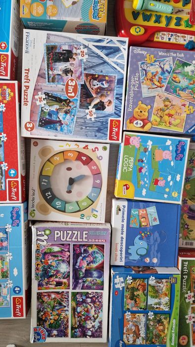 Set mare jocuri educative copii (3–4 ani) + puzzle Trefl, tabletă, joc