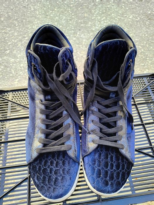 Нови боти ZARA кожа и набук, тъмно синьо