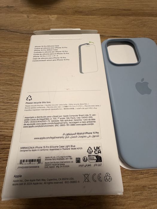 Husa originala Apple iPhone 15 Pro Silicon Case Light Blue – MagSafe
