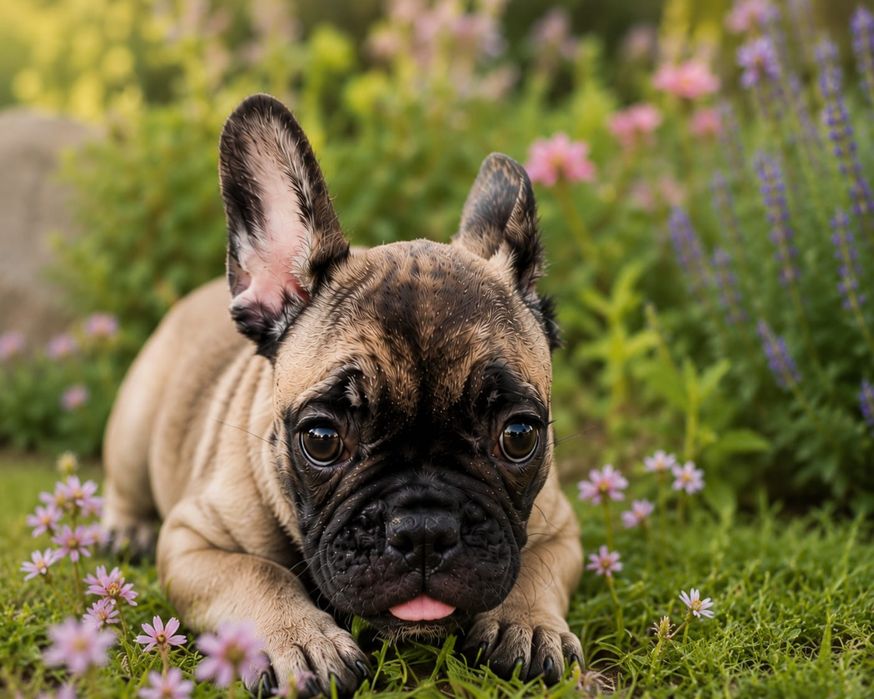 Fetita pui de Bulldog Francez