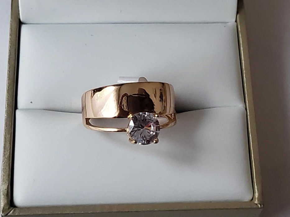 GR70,inel placat cu aur 14k,lat, logodna, zirconiu alb