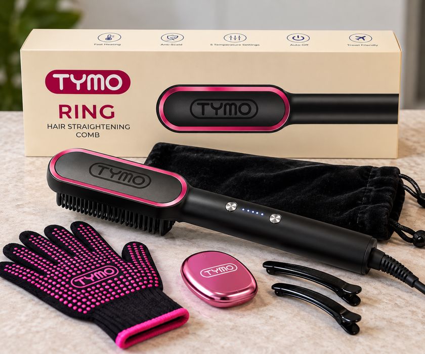 НОВО!!! Керамична четка за изправяне на коса TYMO RING