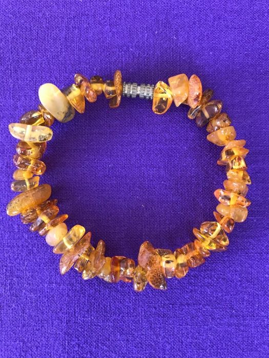 Гривна+обици - балтийски кехлибар и 3 пръстена сребро пр.925