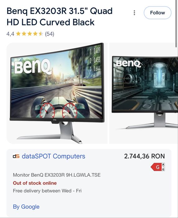 Gaming monitor curbat 32” 3440x1440 144hz