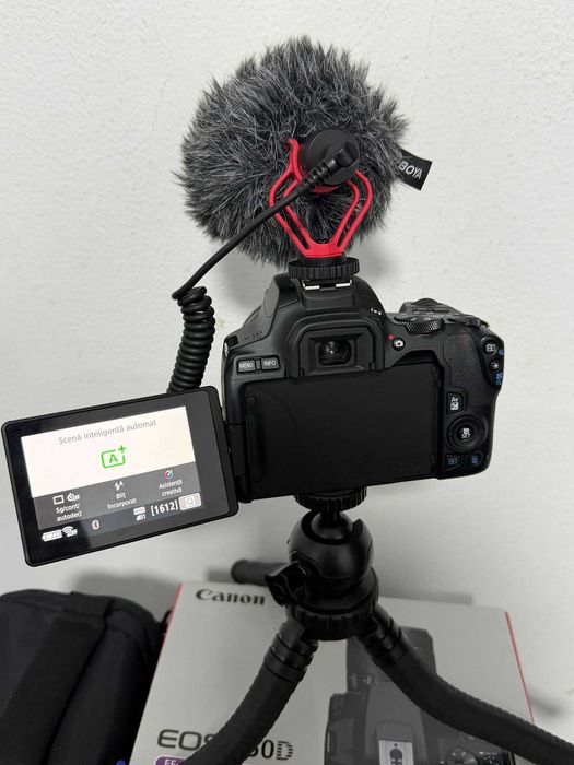 Canon EOS 250D Aparat Foto DSLR Kit cu Obiectiv EF-S 18-55mm + Microfon / 774 cadre
