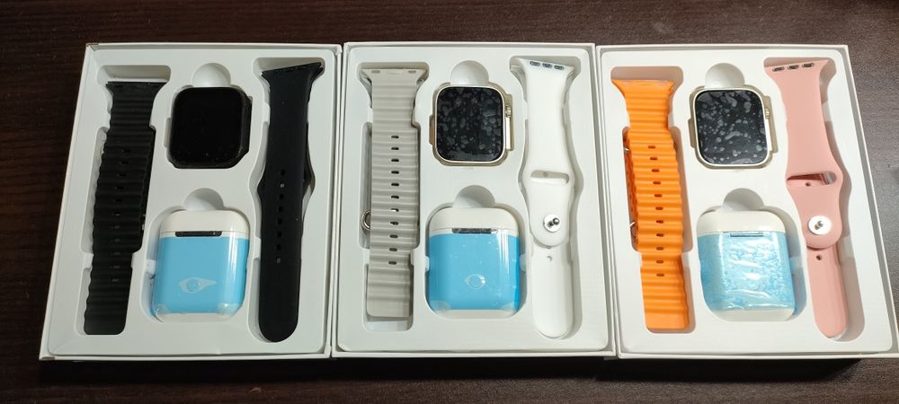 Смарт часовник + слушалки + фитнес гривна