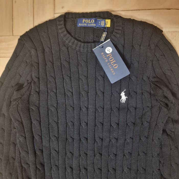 Pulover Negru Polo Ralph Lauren Cu Logo Alb Nou Cu Eitcheta - Marime S