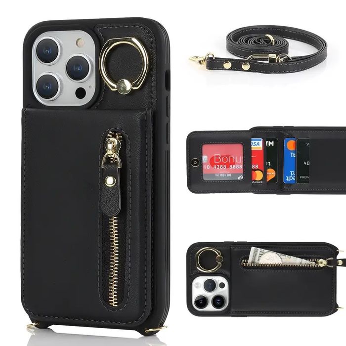 Чехол-картхолдер с ремнем на айфон