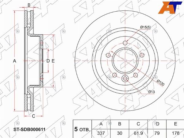 Диск тормозной Land rover Rover