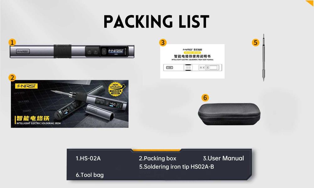Портативный паяльник "FNIRSI" HS-02 HS02A PD 100 Вт