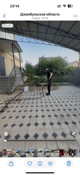 Укладка брусчатки.тротуарной плитки Тараз Алматы