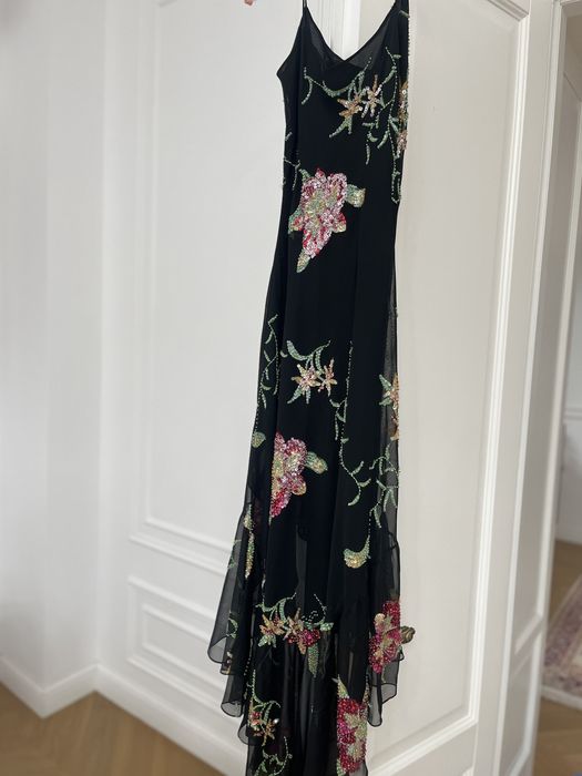 Rochie de seară Doina Levintza - piesă unicată brodată manual cu paiet