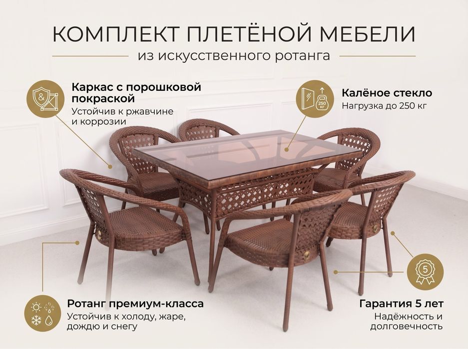 РАСПРОДАЖА! Плетёная ротанговая мебель летника, мебель для беседки