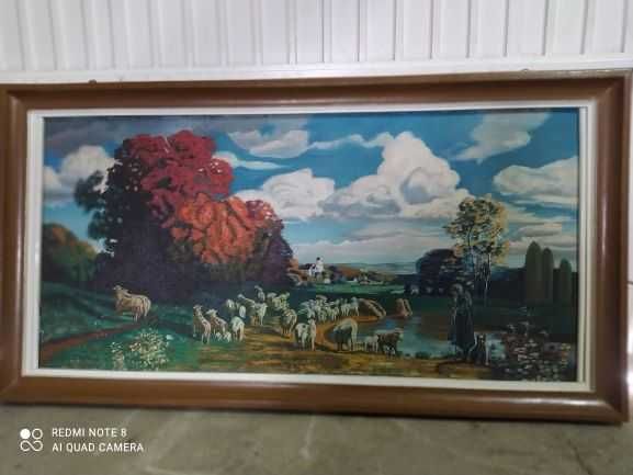 Pictura in ulei veche de R.Kothmann 135cmx75cm.