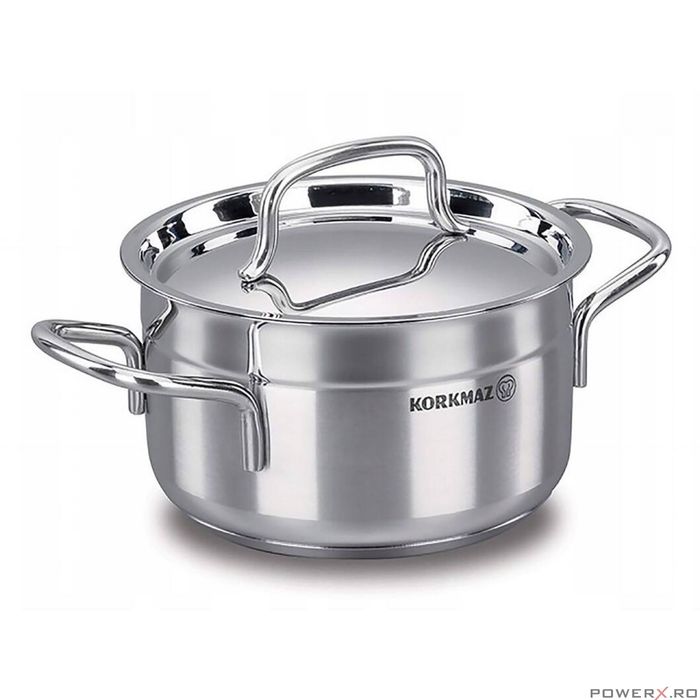 Oala cu capac din inox, 26X13cm 6.8litri, compatibila cu toate