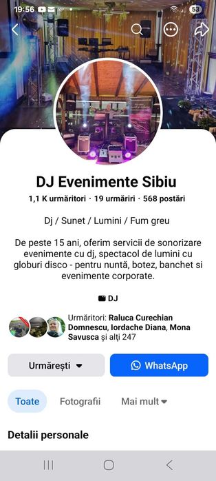 Dj Evenimente Sibiu - Pagina Facebook de vanzare