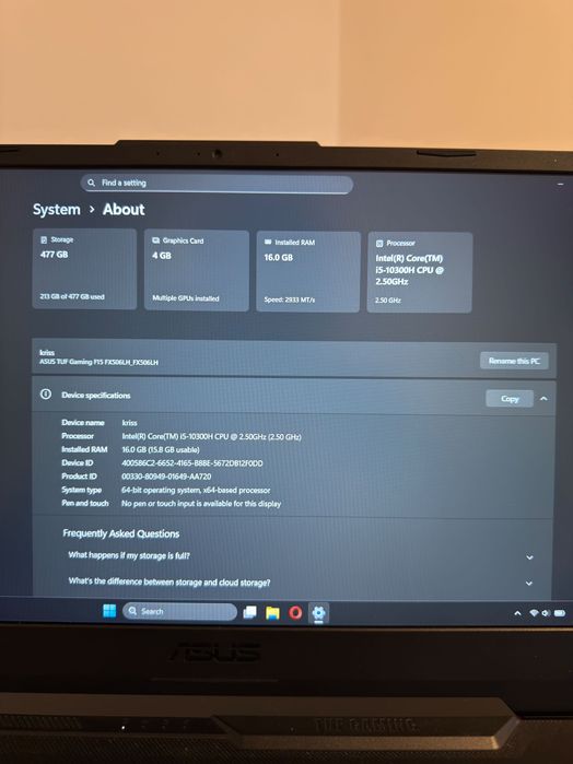 asus tuf gaming  f15