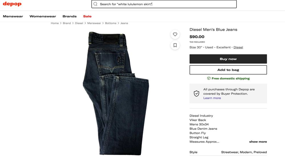 Diesel Men's Blue Jeans - Excelent condition - Rare Vintage Jeans