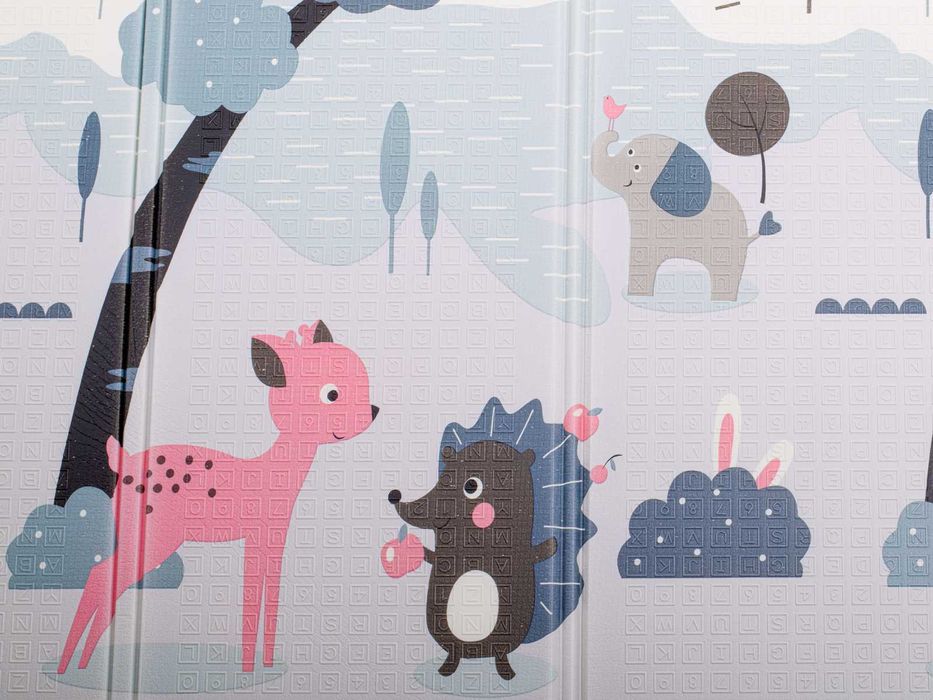 Двулицев детски килим за игра и пълзене, 200х180см, Сгъваем