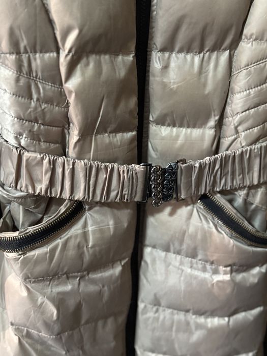 Geacă bufantă damă Cream | Îmblănită | Elegant Winter Jacket