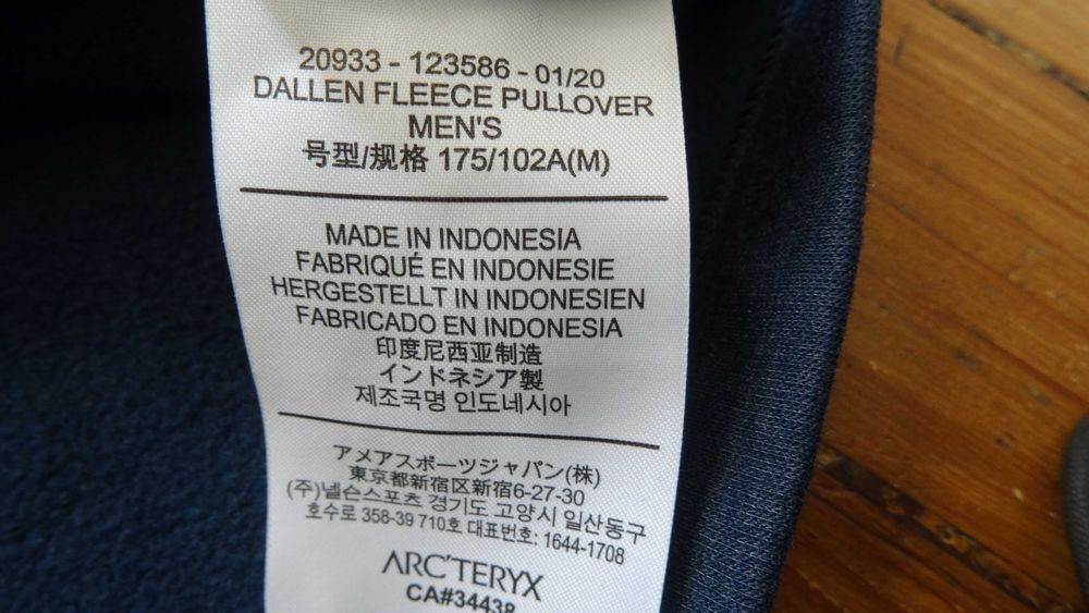 Arcteryx M dallen fleece pullover