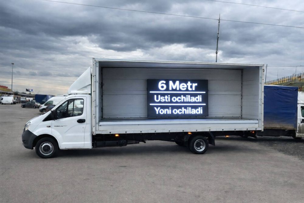 Gazel yuk tashish xizmati 5,6 metr usti ochiq yoni ochilq gazel