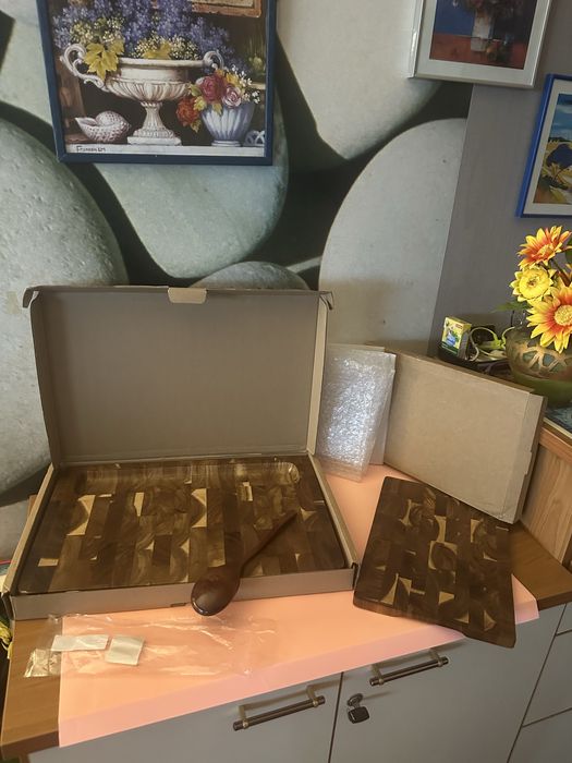 Set 2 tocătoare  profesionale din lemn de Acacia