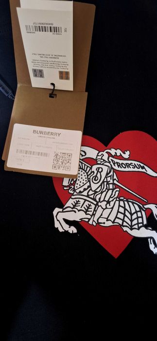 Burberry T-shirt negru cu imprimeu grafic – nou cu etichete