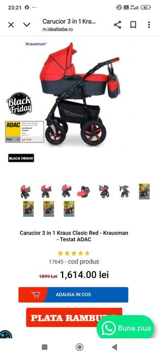Căruț Krausman 3 in 1 de vanzare
