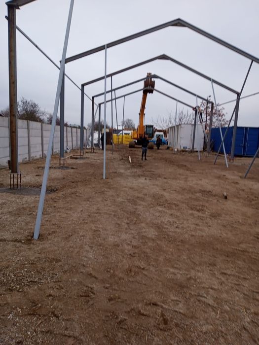 STOC 200mp 10x20x4 nouă, structura hala metalica garaj servicie fanar