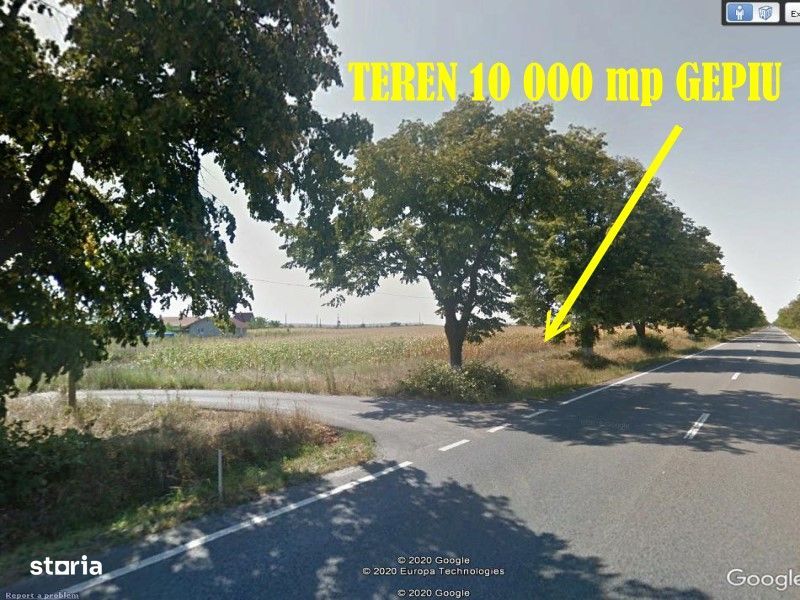 Teren intravilan Gepiu 10 000 mp Fs 174 metri drum E671 Oradea - Arad