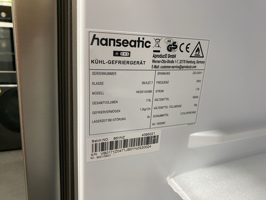 Хладилник с фризер Hanseatic HKGK14349BI 175 l