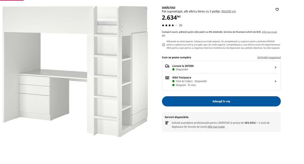 Pat Supraetajat IKEA SMSTAD (pret de nou in magazin 2634)