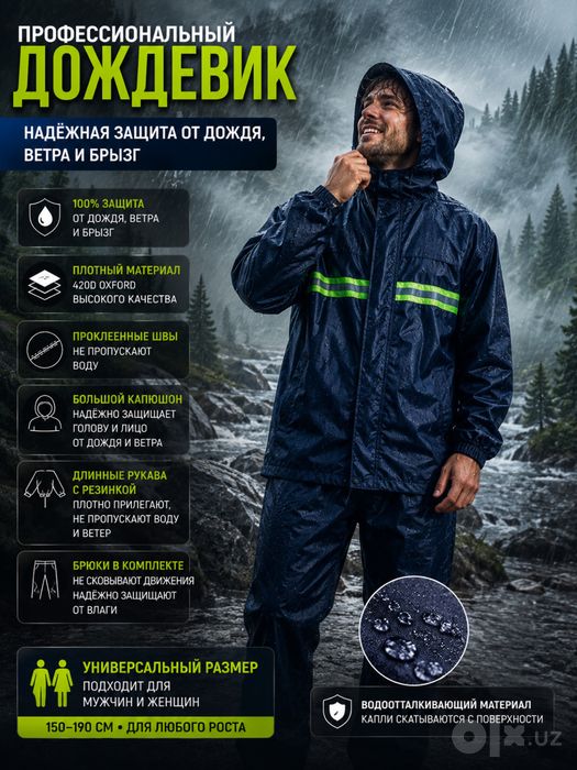 Профессиональный дождевик — защита от дождя и ветра  для прогулки