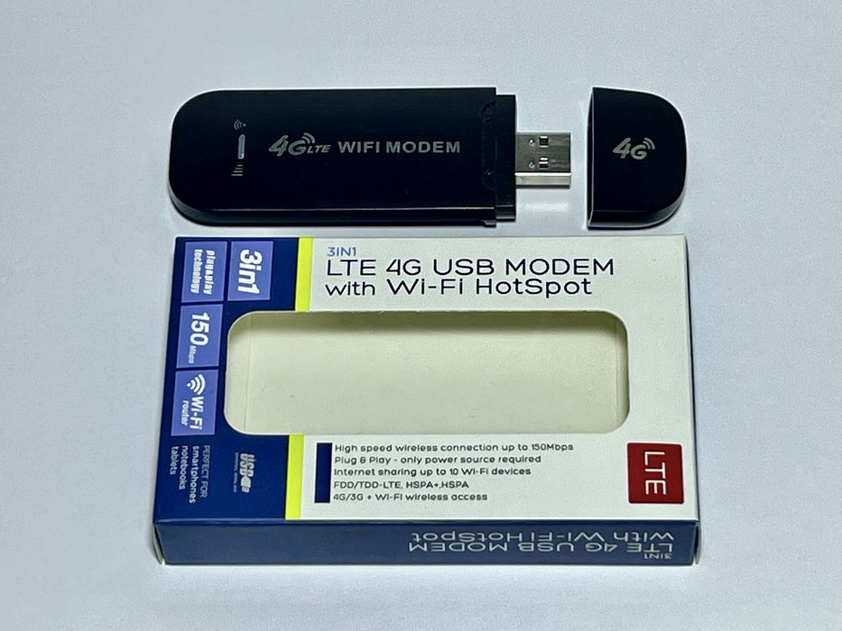 Универсальный 4G LTE Wi-Fi USB-модем (раздает от Power Bank / авто)