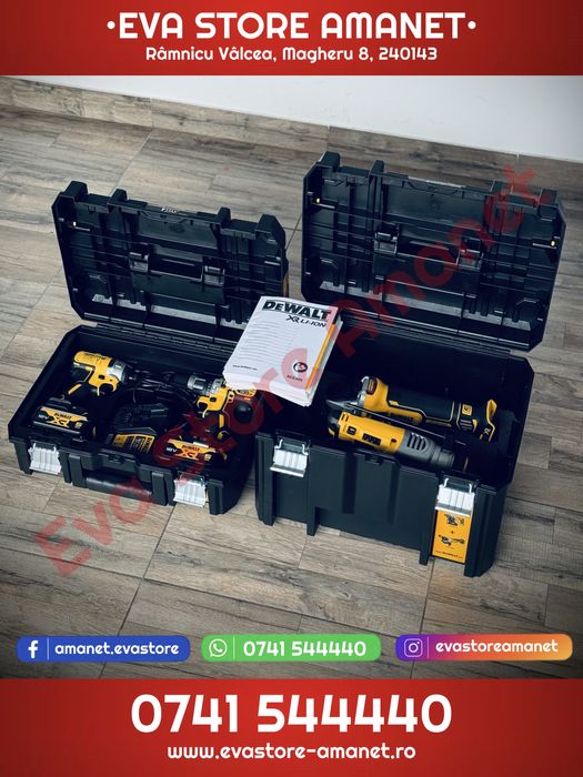 Set de 4 scule profesionale pe acumulator DeWALT DCK422P3T