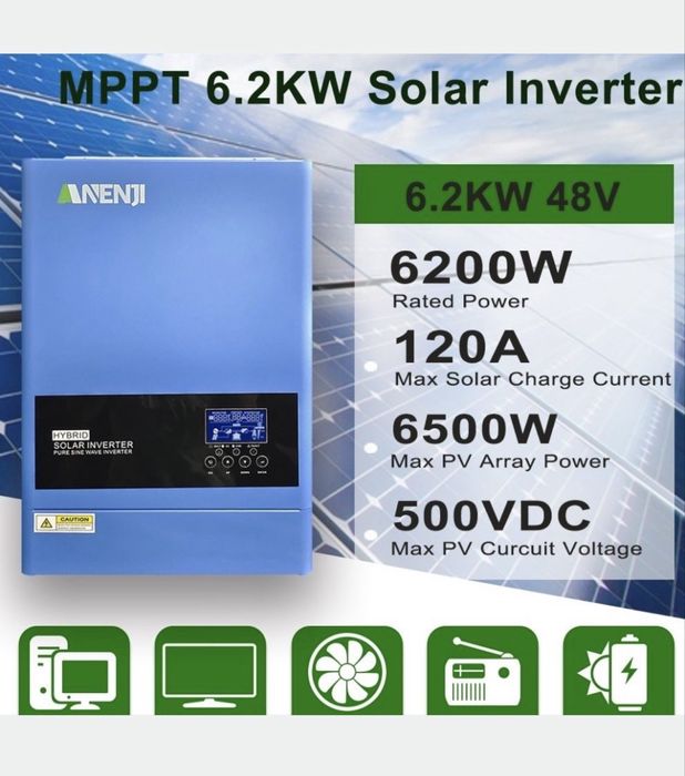Хибриден соларен инвертор 6.2kw