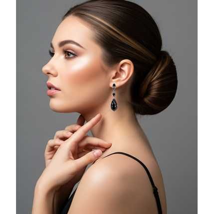 Cercei de ocazie, lungi , negri