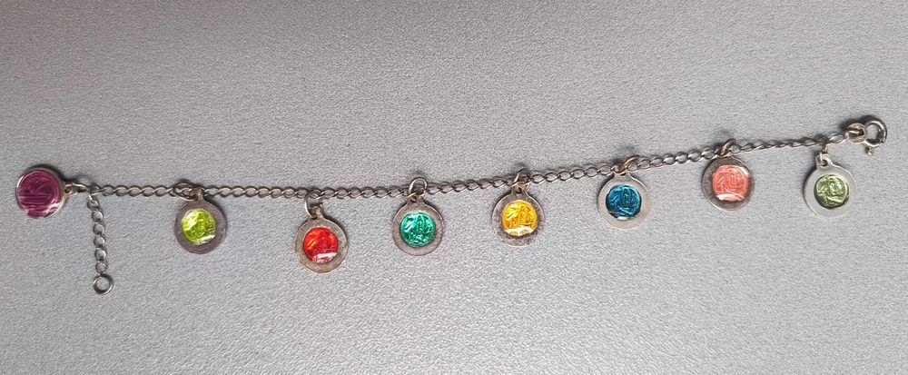 сребърна гривна с емайл