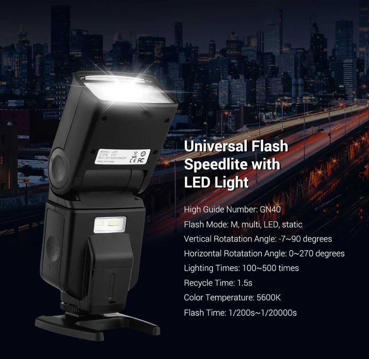 Светкавица Andoer GN40 за Canon, Nikon, Sony, Olympus, Pentax,Fujifilm