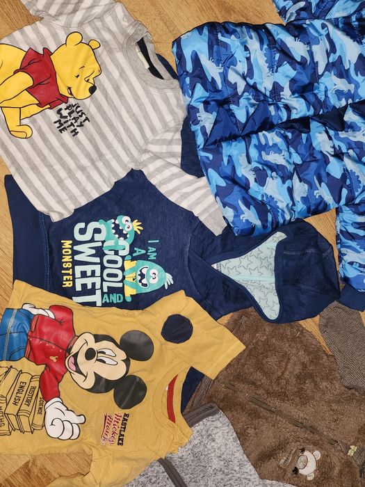 Нови дрешки за момче с мики маус, мечо пух и др. 68- 74 размер