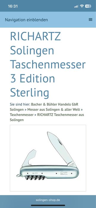 Briceag cutit Richartz argint 925