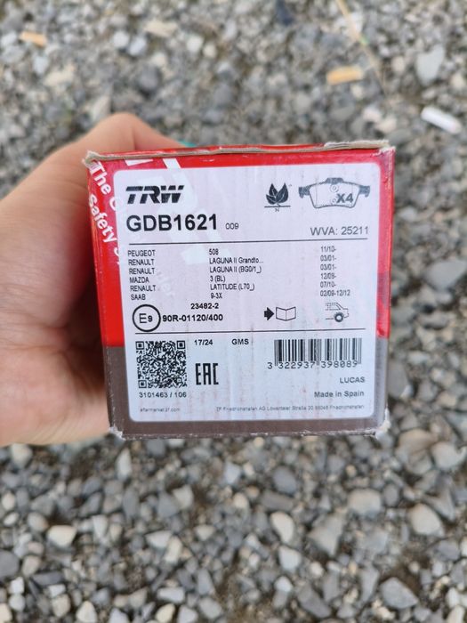 Set placute frana spate TRW GDB1621 pentru Opel, Peugeot, Citroen,